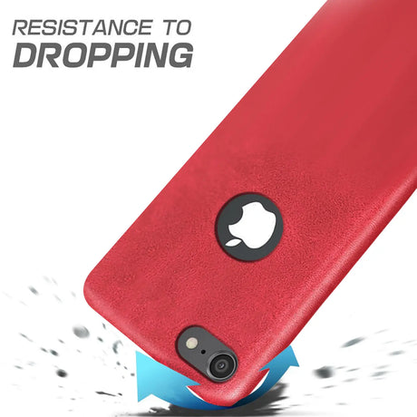 Hartschalen-Handyhülle mit Kunstleder-Außenseite in Schwarz, Braun oder Rot.