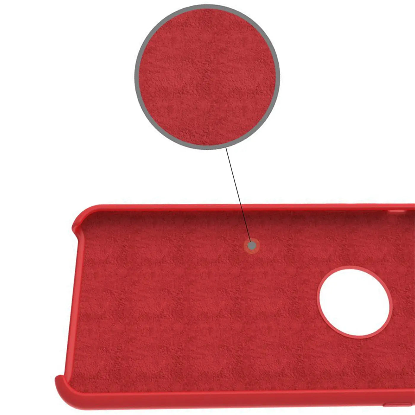 Rote PU-Hartschale, Innenansicht, Ausschnitt zeigt Textur, für iPhone 7/8 Plus