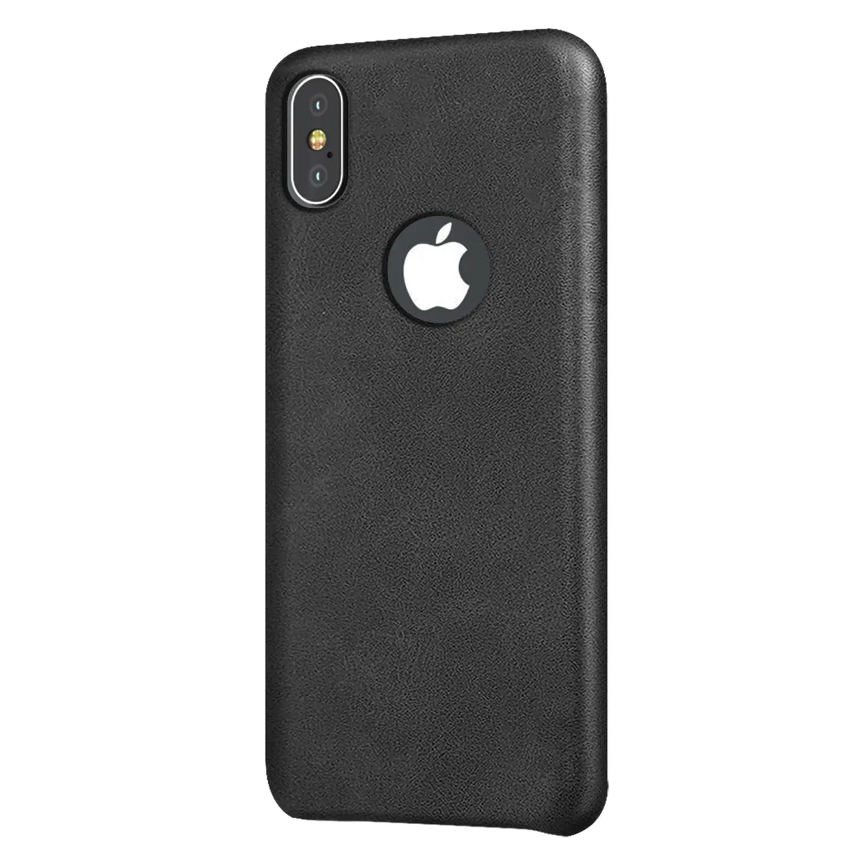 Hartschalen-Handyhülle mit Kunstleder-Außenseite in Schwarz, Braun oder Rot.