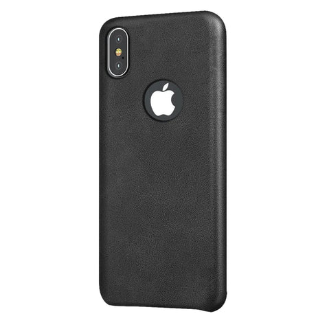 Hartschalen-Handyhülle mit Kunstleder-Außenseite in Schwarz, Braun oder Rot.