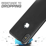 Hartschalen-Handyhülle mit Kunstleder-Außenseite in Schwarz, Braun oder Rot.