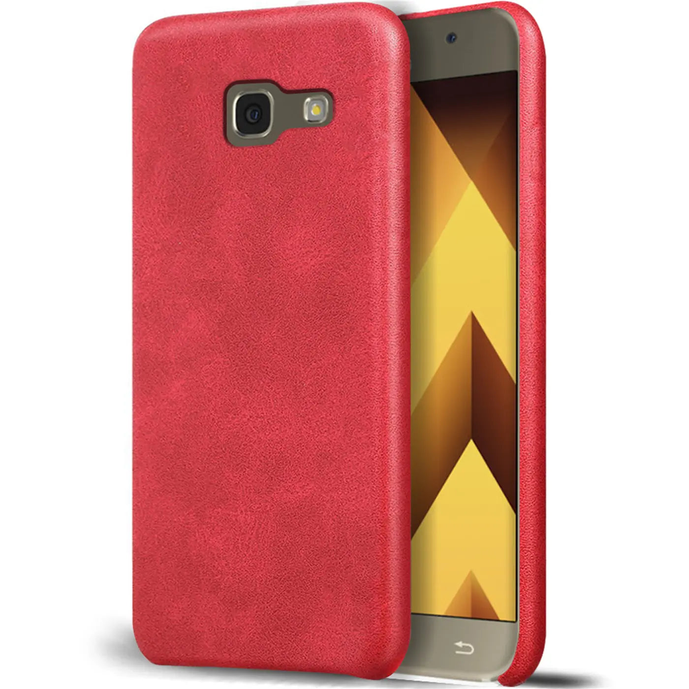 Rote PU-Hartschale Schutzhülle für Samsung Galaxy A3 2017, von schräg vorne