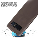 Hartschalen-Handyhülle mit Kunstleder-Außenseite in Schwarz, Braun oder Rot.