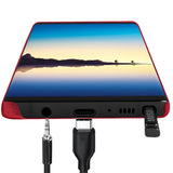 Hartschalen-Handyhülle mit Kunstleder-Außenseite in Schwarz, Braun oder Rot.