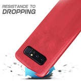 Hartschalen-Handyhülle mit Kunstleder-Außenseite in Schwarz, Braun oder Rot.