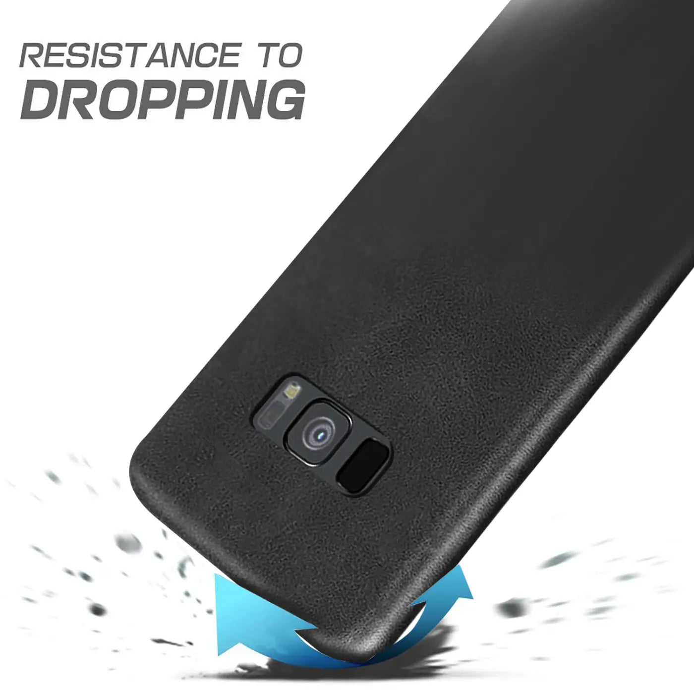 Schwarze PU-Hartschale für Samsung Galaxy S10 Plus, von hinten, Nahaufnahme.
