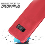 Hartschalen-Handyhülle mit Kunstleder-Außenseite in Schwarz, Braun oder Rot.