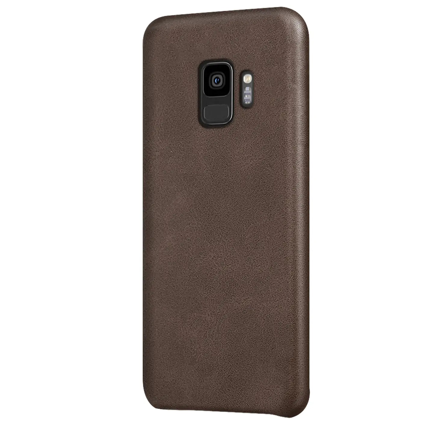 Braune PU-Hartschale Schutzhülle für Samsung Galaxy S9, Rückansicht