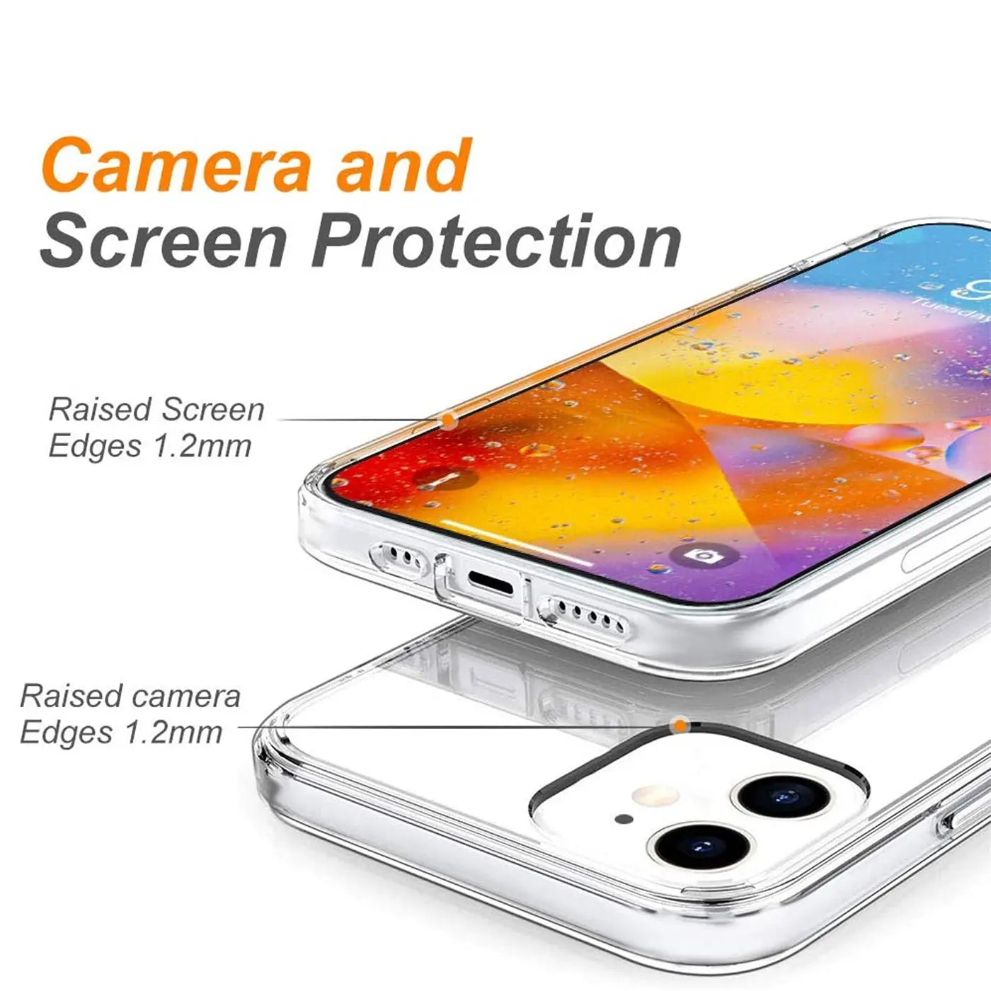 Klares, transparentes Case aus Kunststoff für iPhone 12 Mini, Seitenansicht.