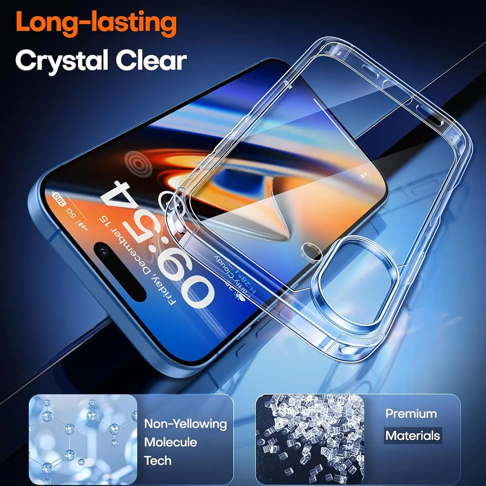 Durchsichtige Handyhülle für iPhone 17 mit Anti-Vergilbung