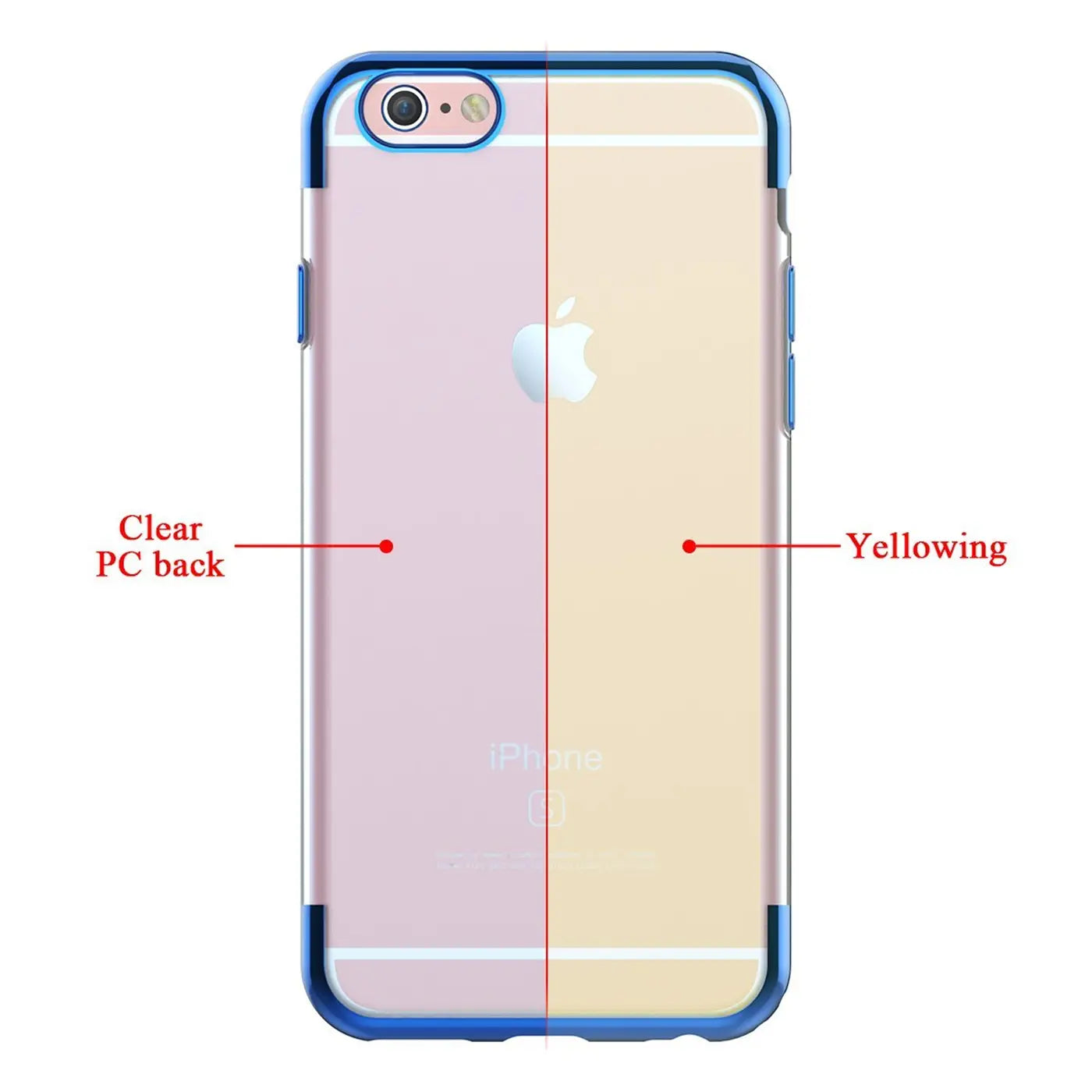 iPhone 6s Plus/6 Plus Hülle, blau, transparentes PC, Rückseite, von hinten