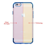 Transparente Handyhülle für iPhone 6s Plus / 6 Plus mit farblichen Akzenten in Schwarz, Rot, Blau oder Roségold.