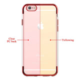 Transparente Handyhülle für iPhone 6s Plus / 6 Plus mit farblichen Akzenten in Schwarz, Rot, Blau oder Roségold.