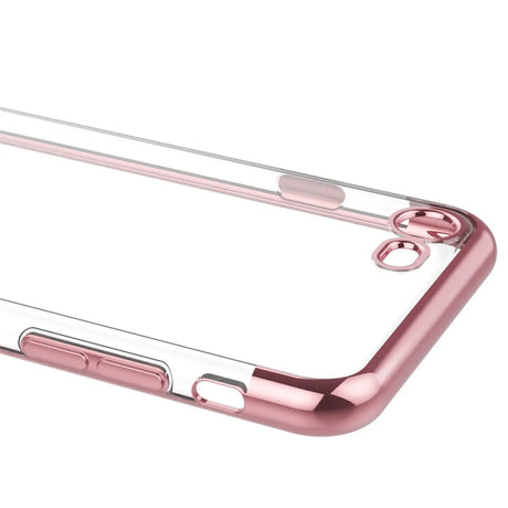 Transparente Handyhülle für iPhone 7 / 8 / SE 2 / SE 3 mit farblichen Akzenten in Schwarz, Rot, Blau oder Roségold.