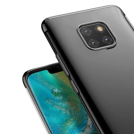 Transparente Handyhülle für Huawei Mate 20 Pro mit farblichen Akzenten in Schwarz, Rot, Blau oder Roségold.