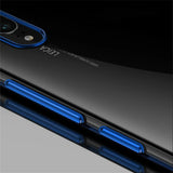 Transparente Handyhülle für Huawei P20 mit farblichen Akzenten in Schwarz, Rot, Blau oder Roségold.