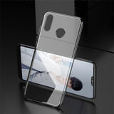 Transparente Handyhülle für Huawei P20 Lite mit farblichen Akzenten in Schwarz, Rot, Blau oder Roségold.