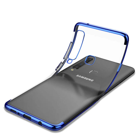 Transparente Handyhülle für Samsung Galaxy A70 / A70s mit farblichen Akzenten in Schwarz, Rot, Blau oder Roségold.