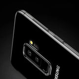 Transparente Handyhülle für Samsung Galaxy J3 2017 mit farblichen Akzenten in Schwarz, Rot, Blau oder Roségold.