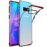 Transparente Handyhülle für Samsung Galaxy S10 Plus mit farblichen Akzenten in Schwarz, Rot, Blau oder Roségold.