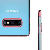 Transparente Handyhülle für Samsung Galaxy S6 mit farblichen Akzenten in Schwarz, Rot, Blau oder Roségold.