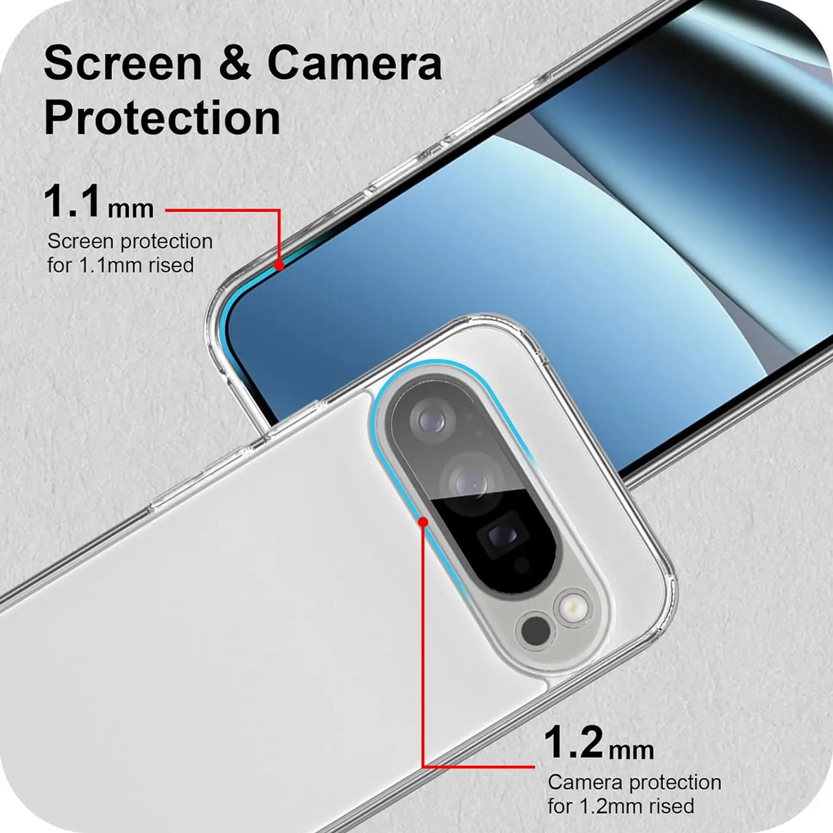 Durchsichtige Handyhülle für Google Pixel 10 Pro mit Anti-Vergilbung