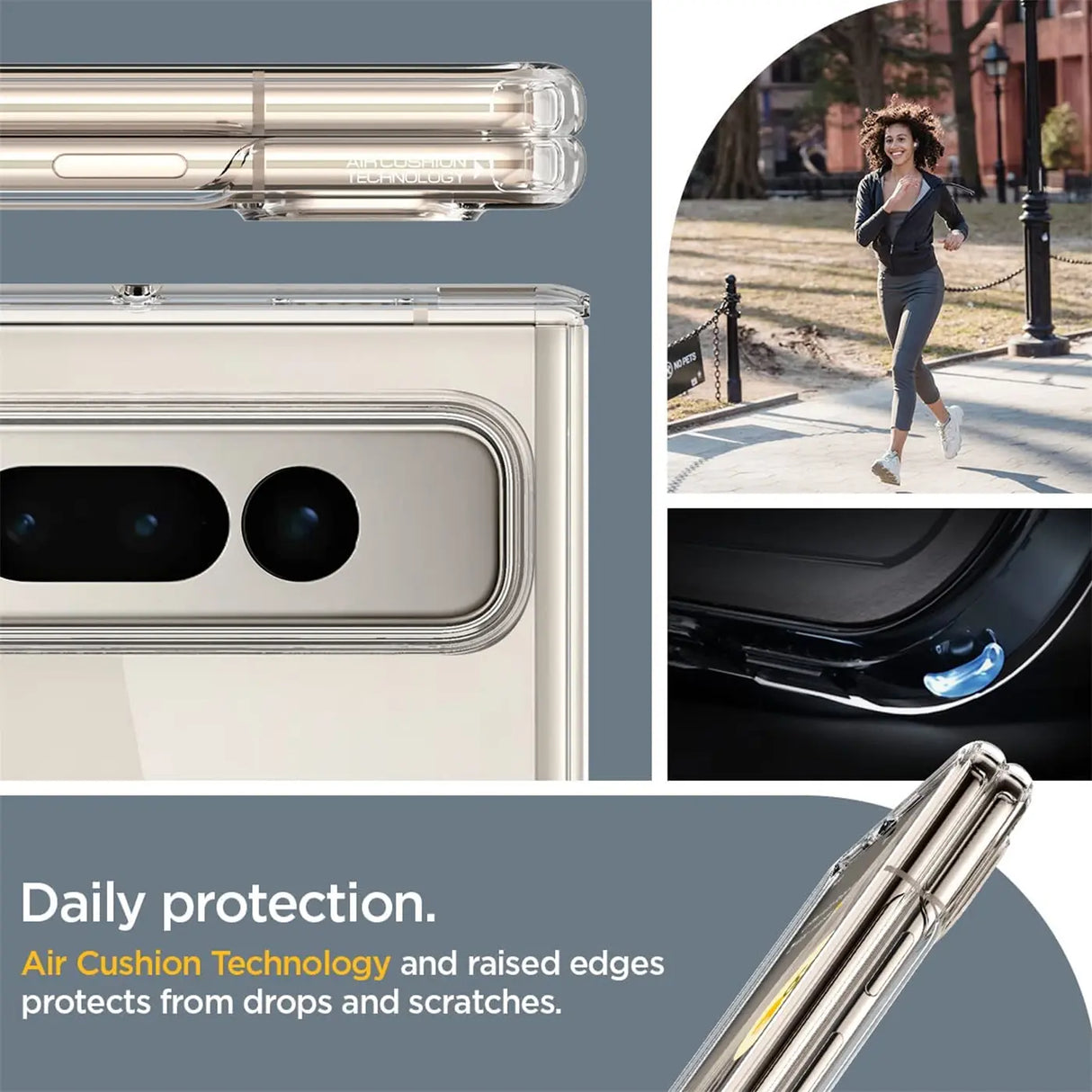 Durchsichtige Handyhülle für Google Pixel Fold mit Anti-Vergilbung