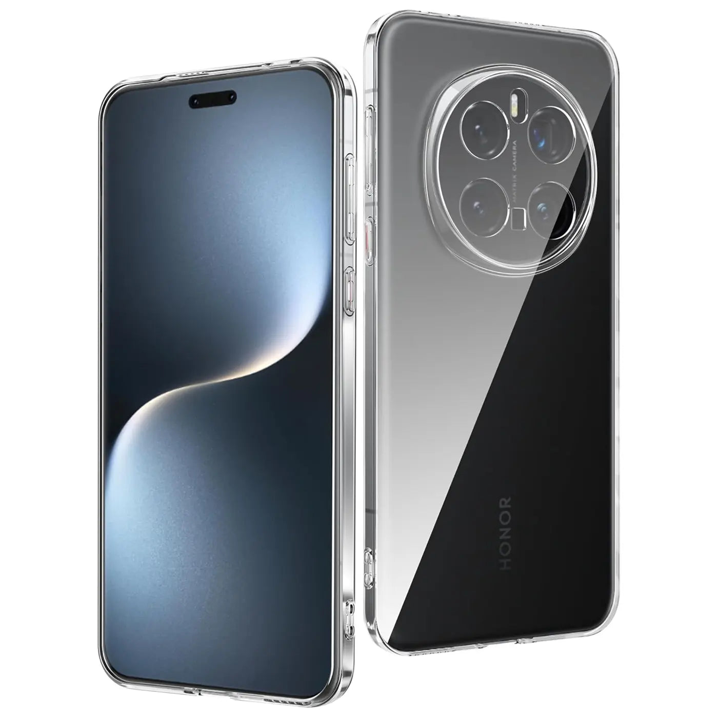 Klarhülle aus Kunststoff für Honor Magic 7 Pro, Vorder- und Rückansicht