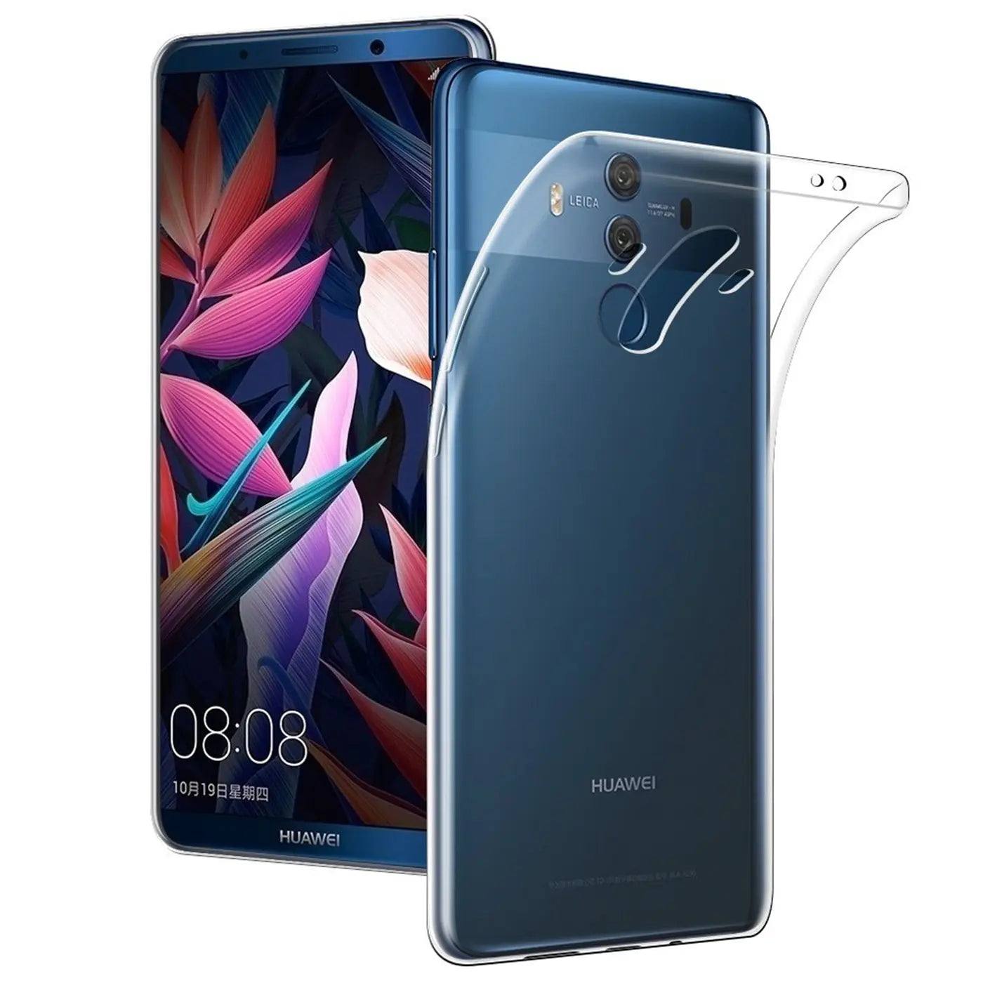 Klares, flexibles Handyhülle aus Silikon, seitliche Ansicht, Huawei Mate 10 Pro.