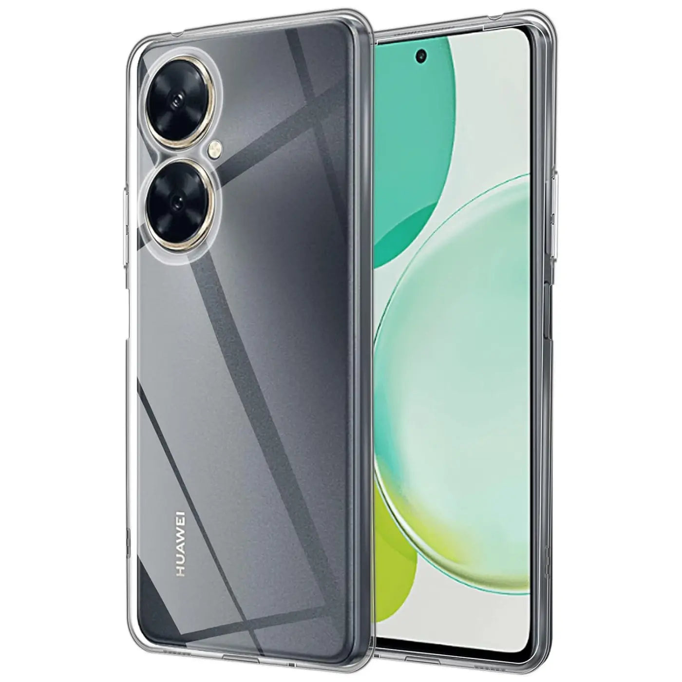 Klarhülle aus Silikon für Huawei Nova 11 i, Rückseite mit Kameras, Vorderseite sichtbar.