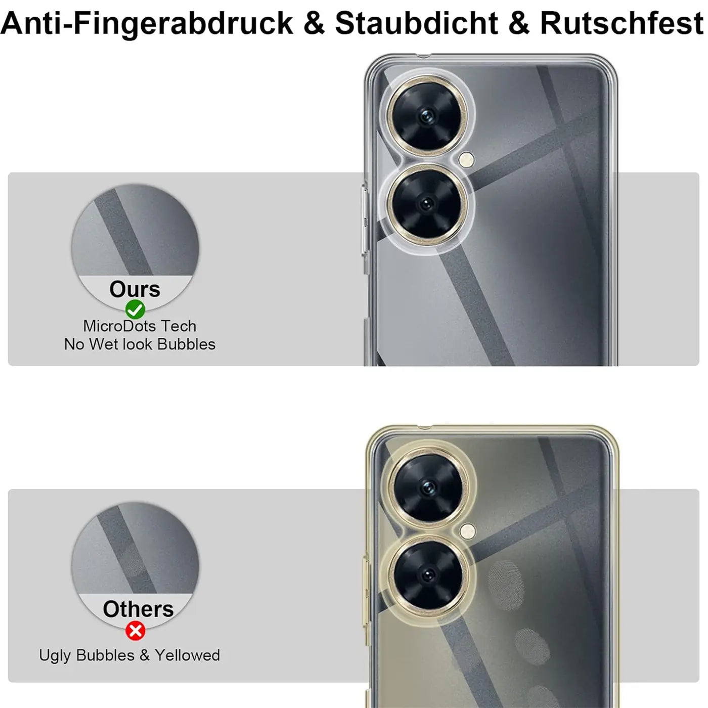 Klarer Handyhülle aus Silikon, Rückansicht, Huawei Nova 11 i.