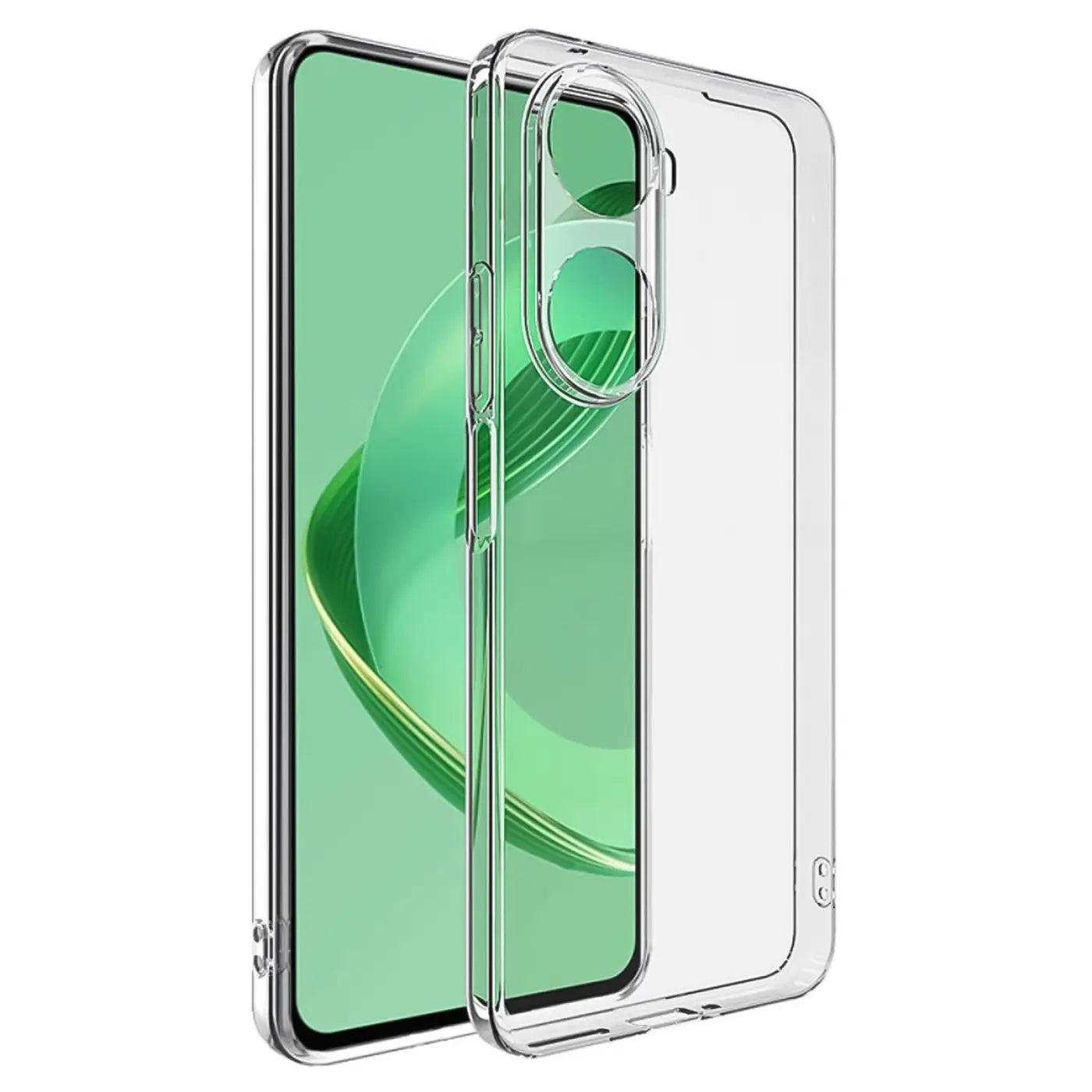 Klares Silikon-Case auf einem Huawei Nova 12 SE, Seitenansicht.
