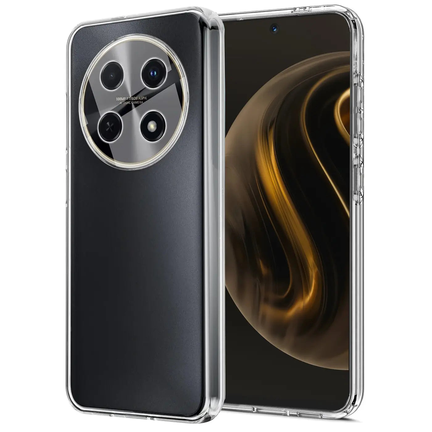 Klarhülle aus TPU für Huawei Nova 12i, Rückseite und Vorderseite, von schräg oben