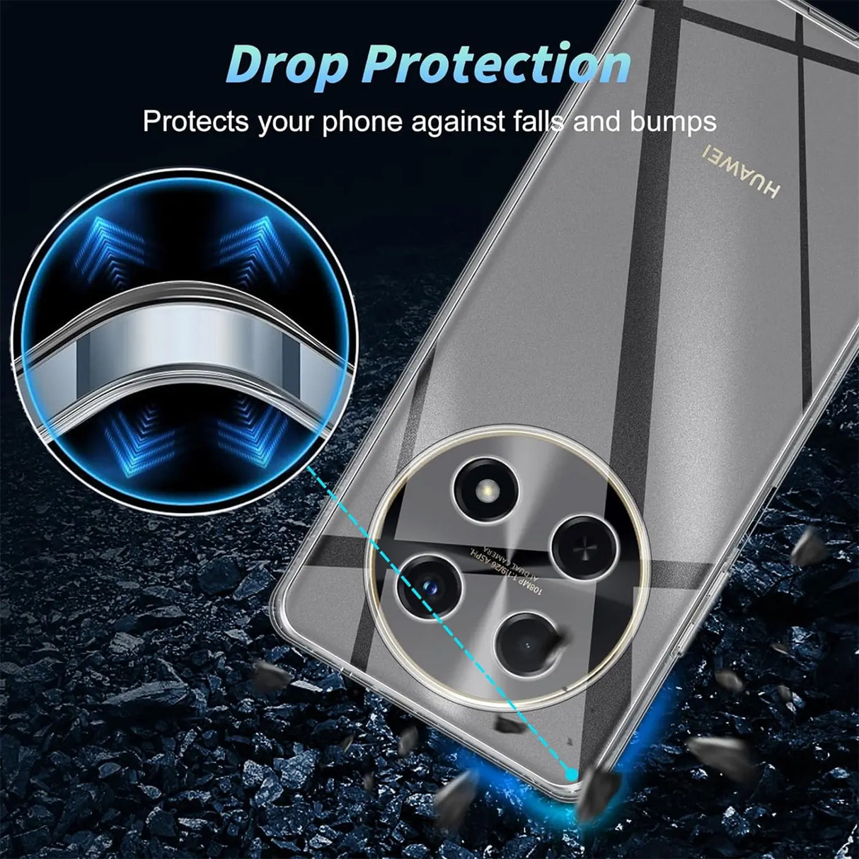 Durchsichtige Handyhülle für Huawei Nova 12i mit Anti-Vergilbung