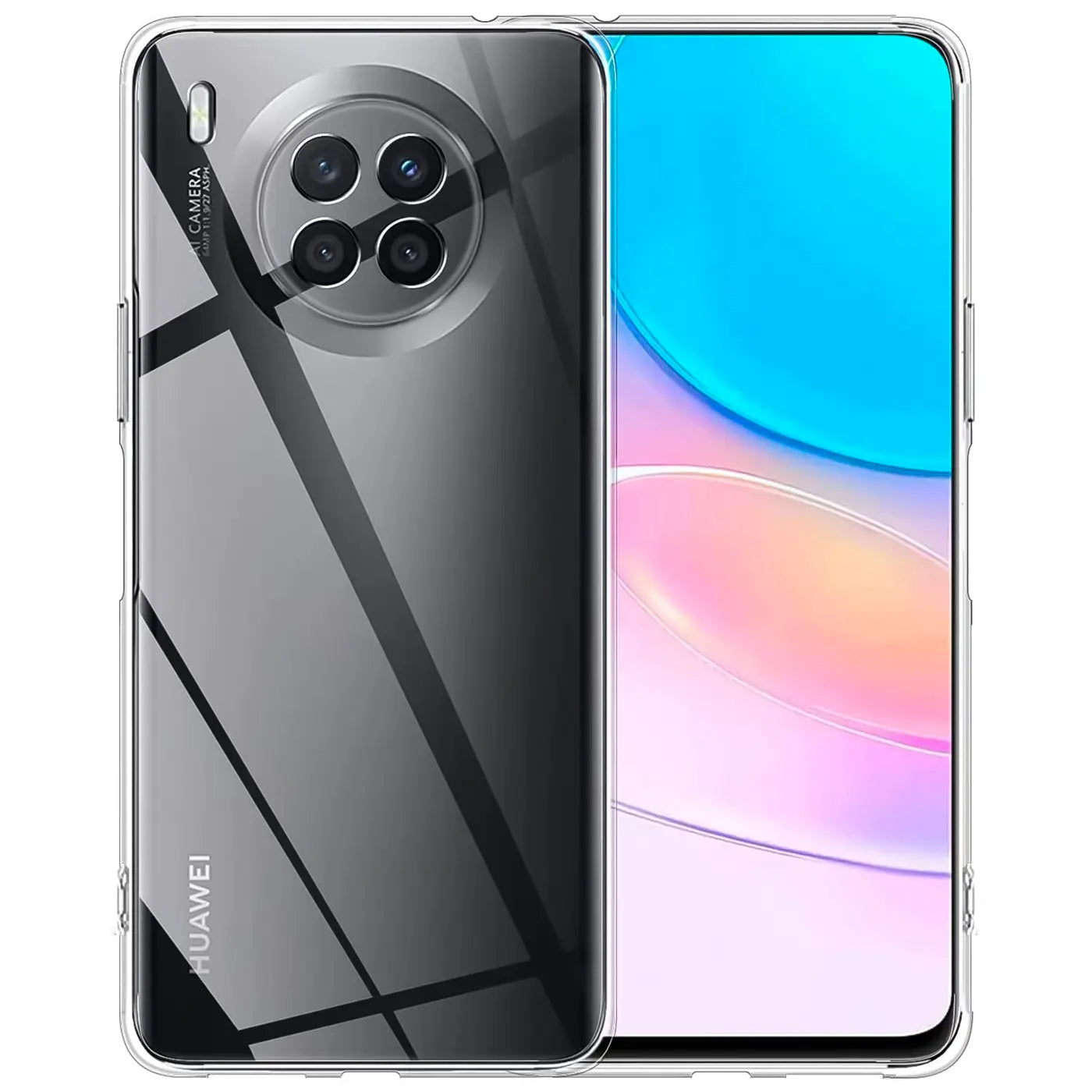 Klarhülle aus TPU für Huawei Nova 8i / Honor 50 Lite, Rückansicht, Frontansicht