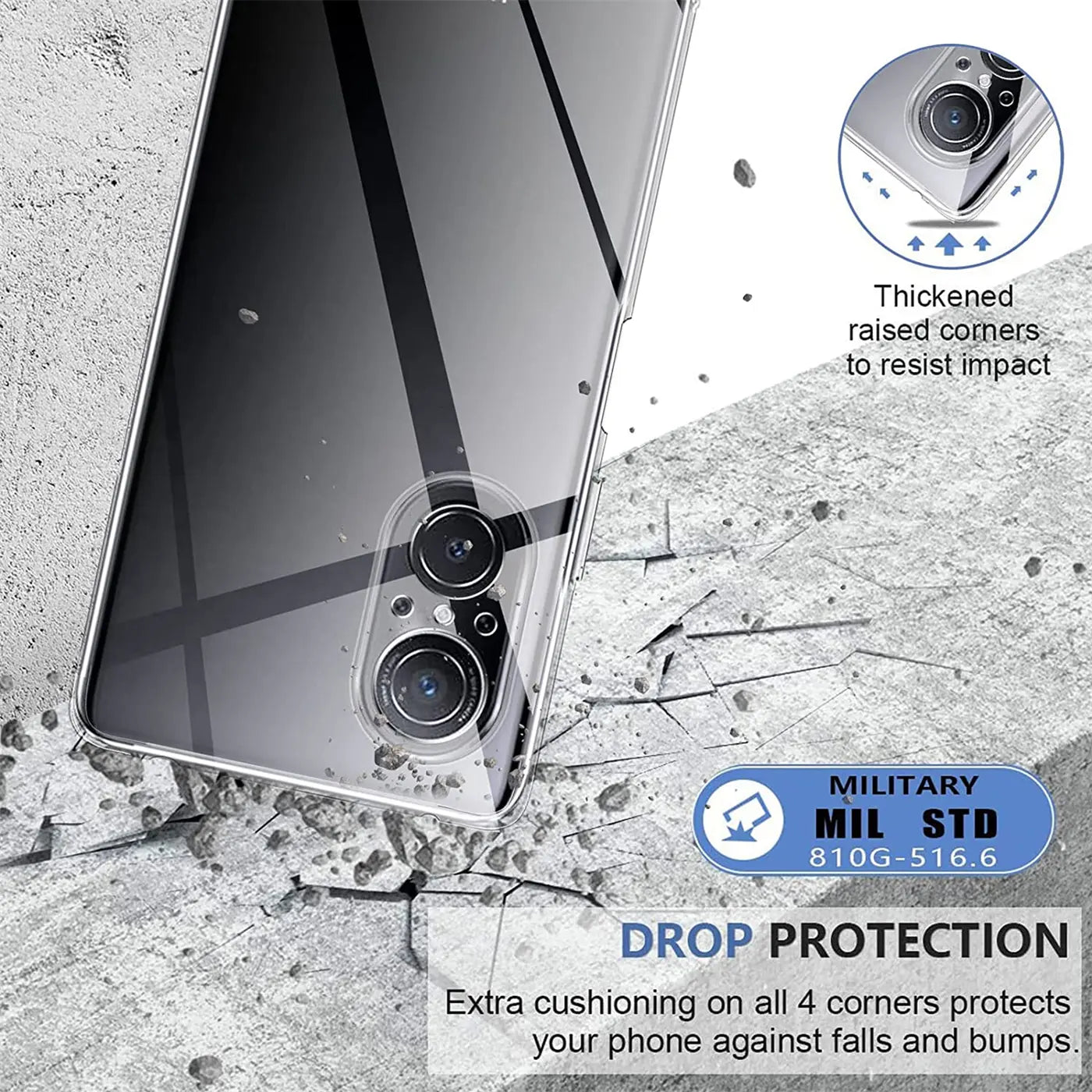 Klarer Handyhülle aus Kunststoff, Rückseite Huawei Nova 9 SE, Nahaufnahme.