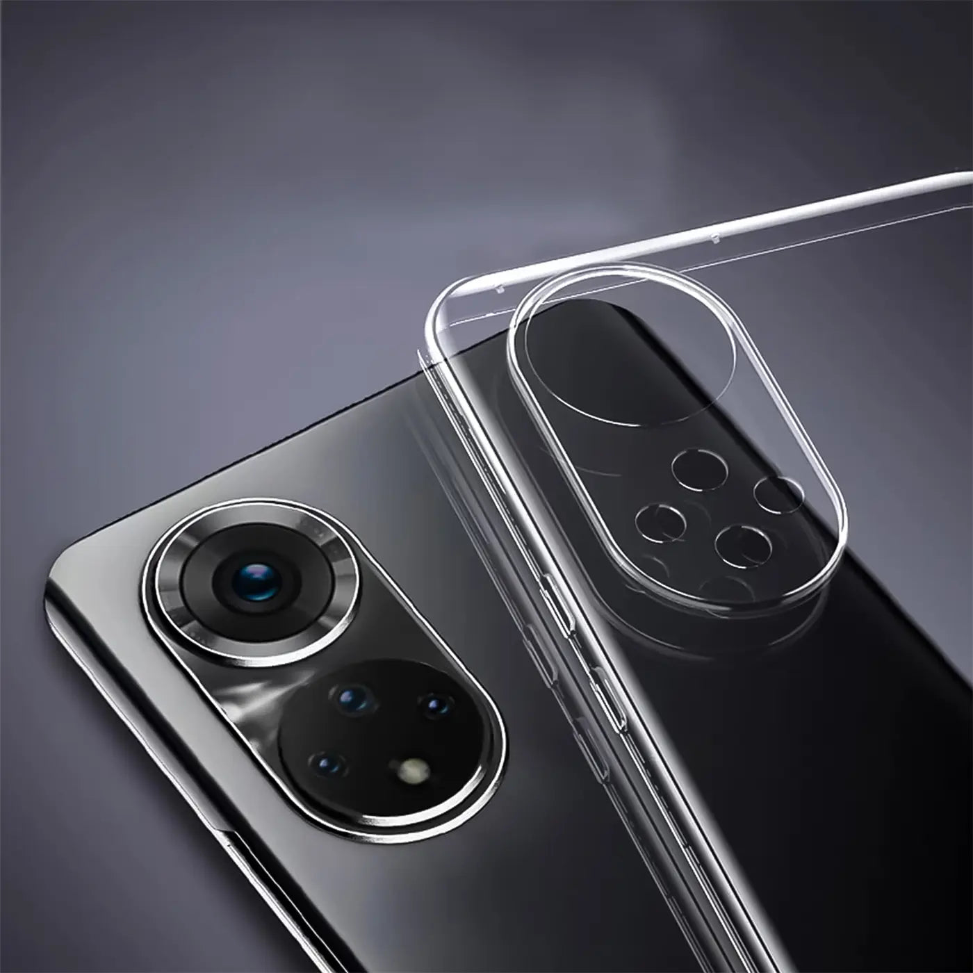 Klar, transparentes Slim Case auf Huawei Nova 9 / Honor 50, Nahaufnahme Rückseite