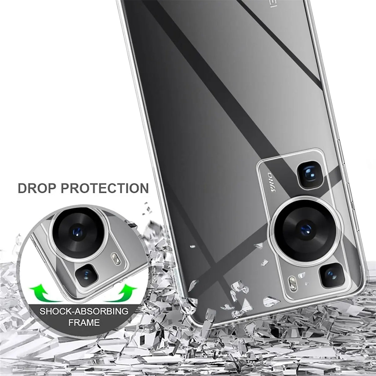 Durchsichtige Handyhülle für Huawei P60 Pro mit Anti-Vergilbung