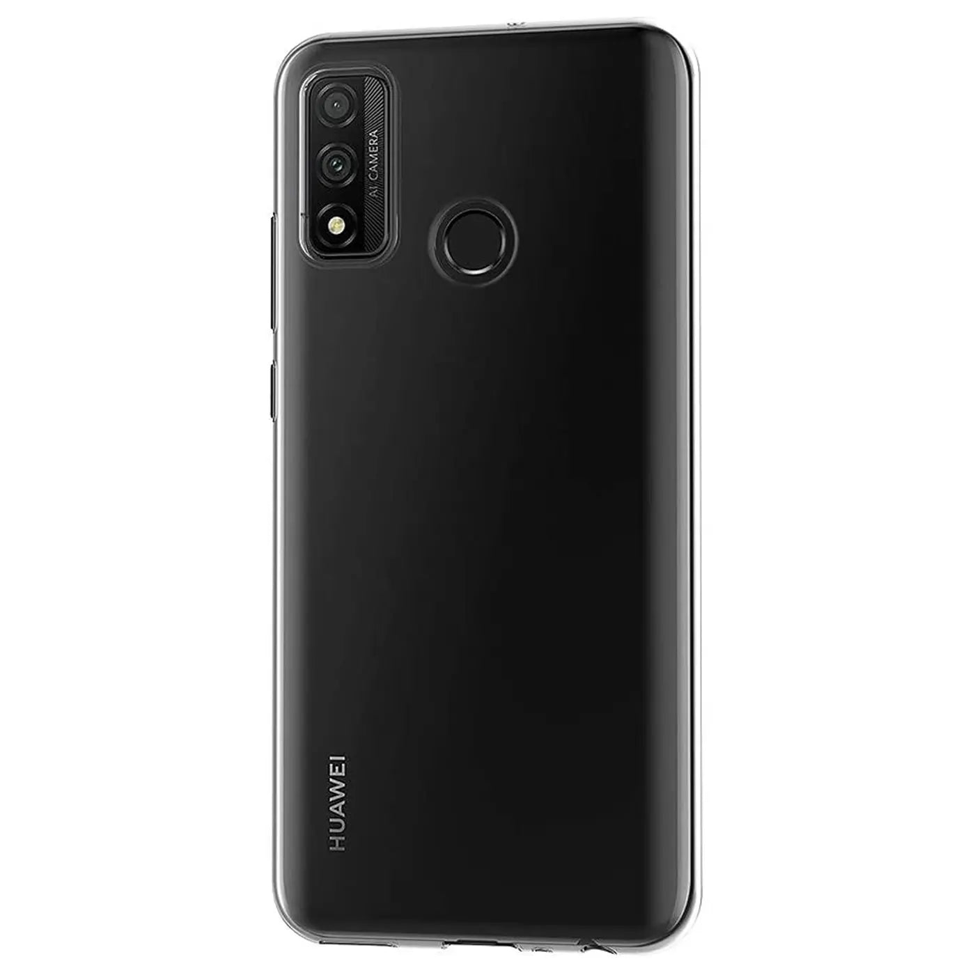 Klar, transparentes Slim Case auf der Rückseite eines Huawei P Smart 2020.