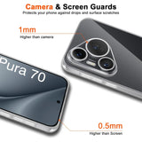 Durchsichtige Handyhülle für Huawei Pura 70 mit Anti-Vergilbung