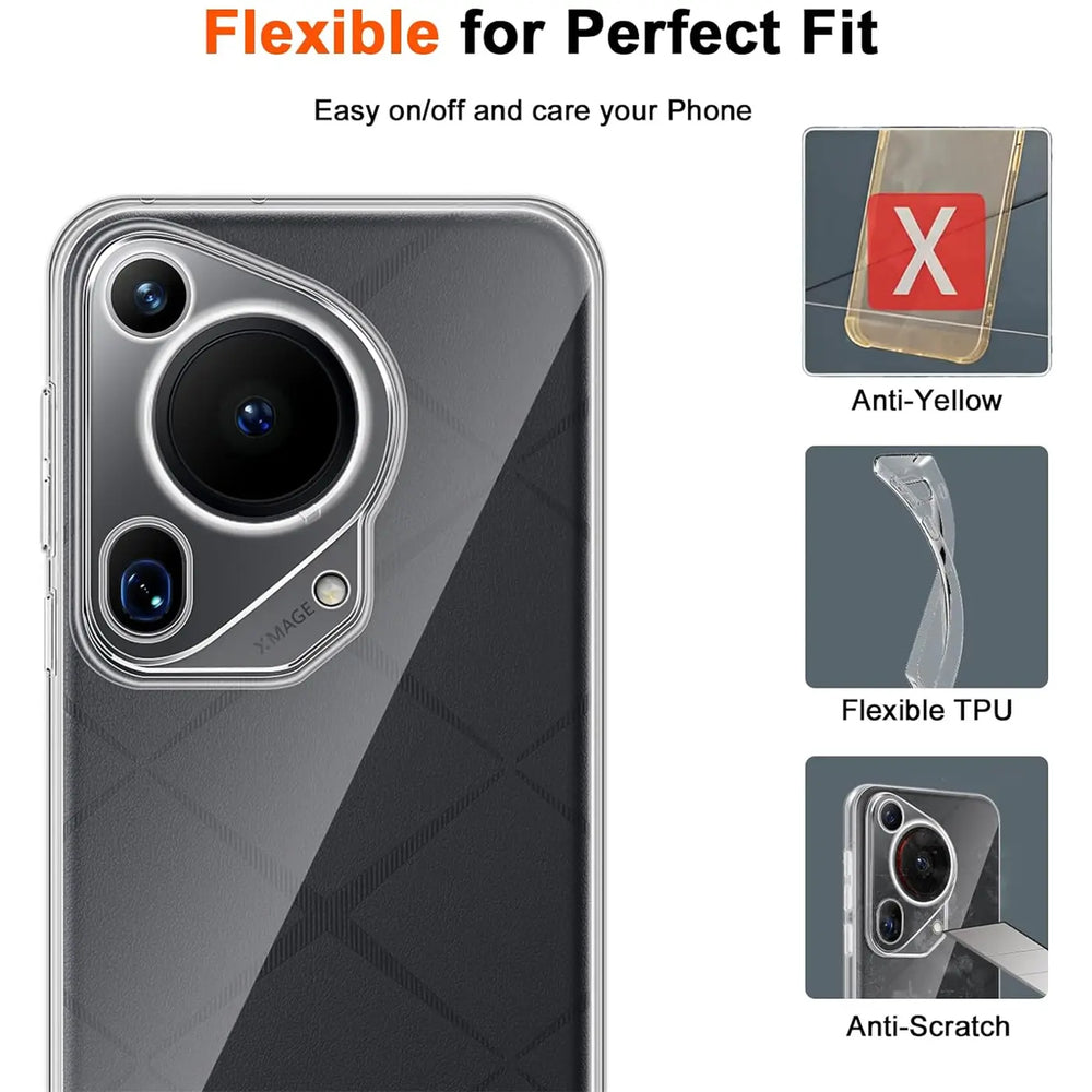 Durchsichtige Handyhülle für Huawei Pura 70 Ultra mit Anti-Vergilbung