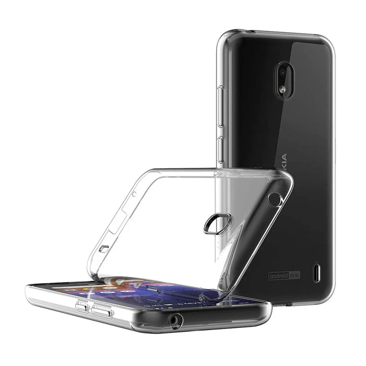 Klares Slim Case aus TPU, das ein Nokia 2.2 umhüllt. Das Case ist transparent.