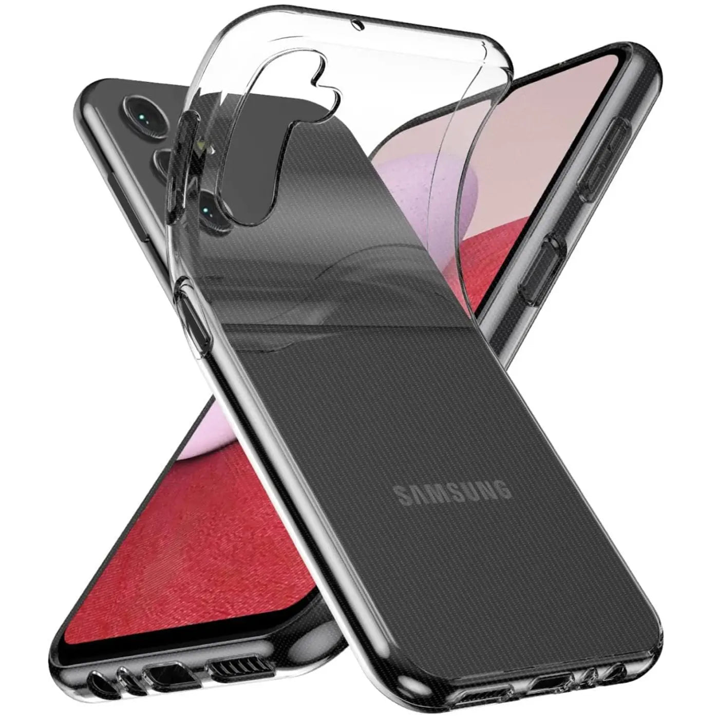 Klares Slim Case aus TPU auf Samsung Galaxy A14 4G/5G, von schräg oben