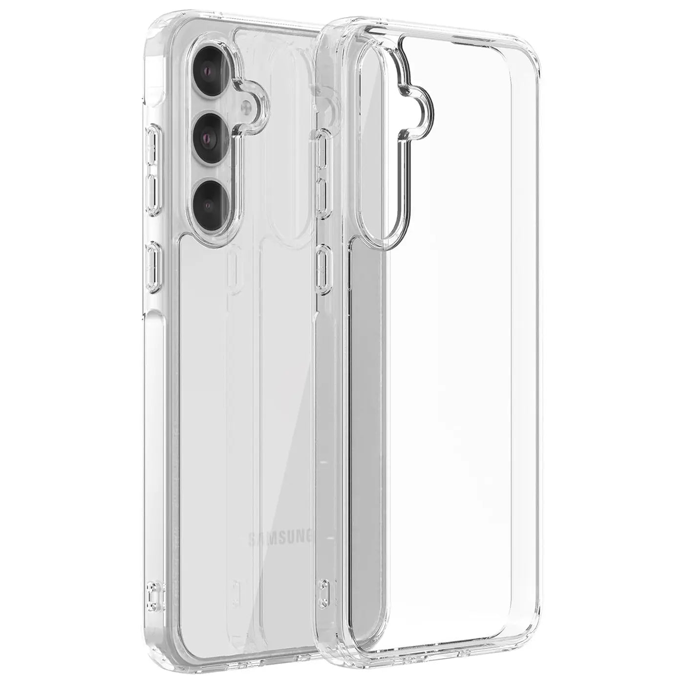 Klares, transparentes Schutzcase aus Kunststoff für Samsung Galaxy A35 5G, Seitenansicht.