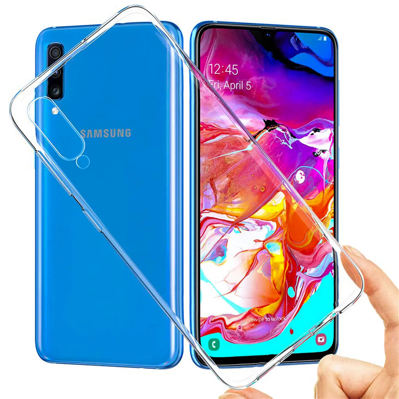 Samsung Galaxy A70/A70s, transparent, ultra-slim case, front/back view