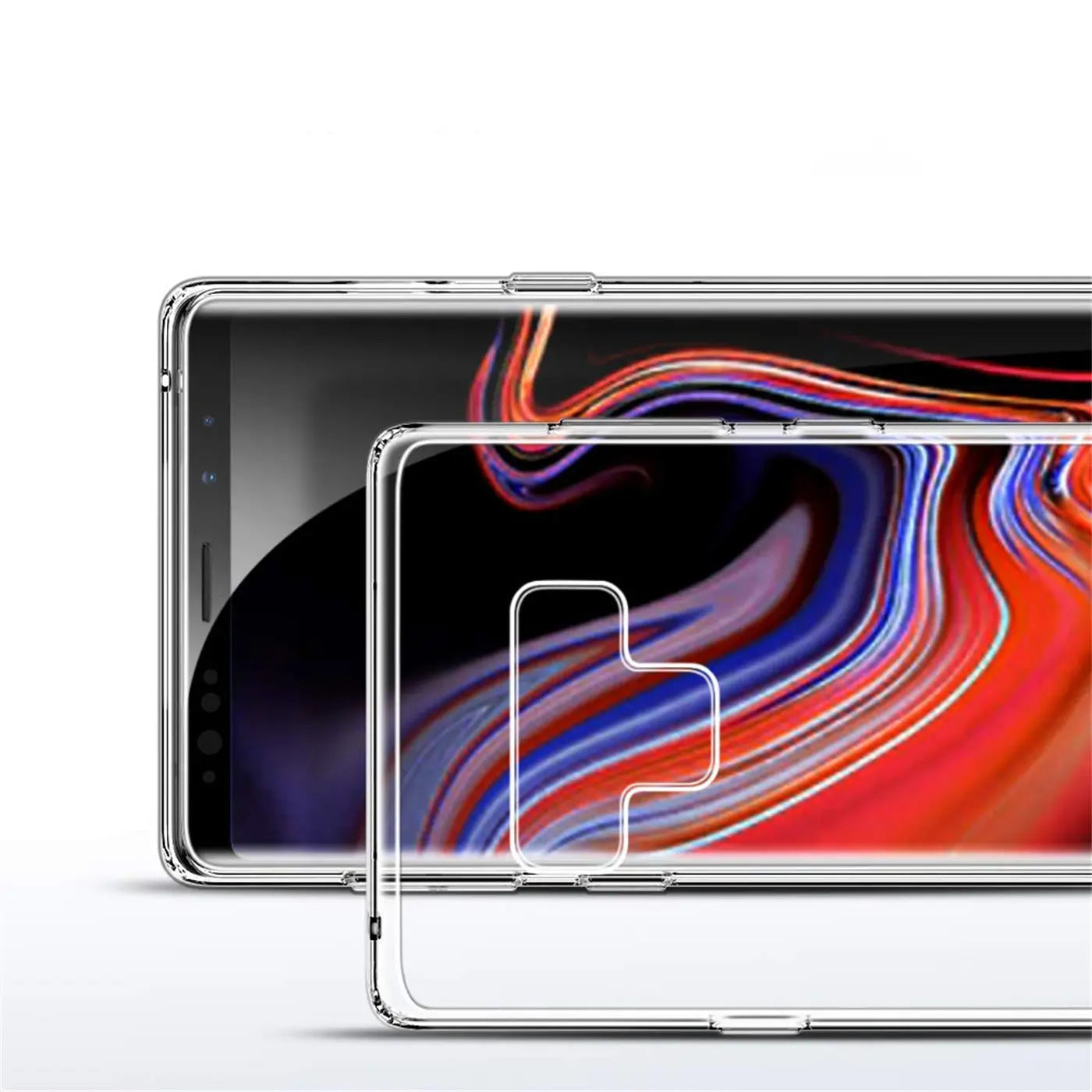 Samsung Galaxy Note 9, durchsichtiges Slim Case, Nahaufnahme, Vorderansicht