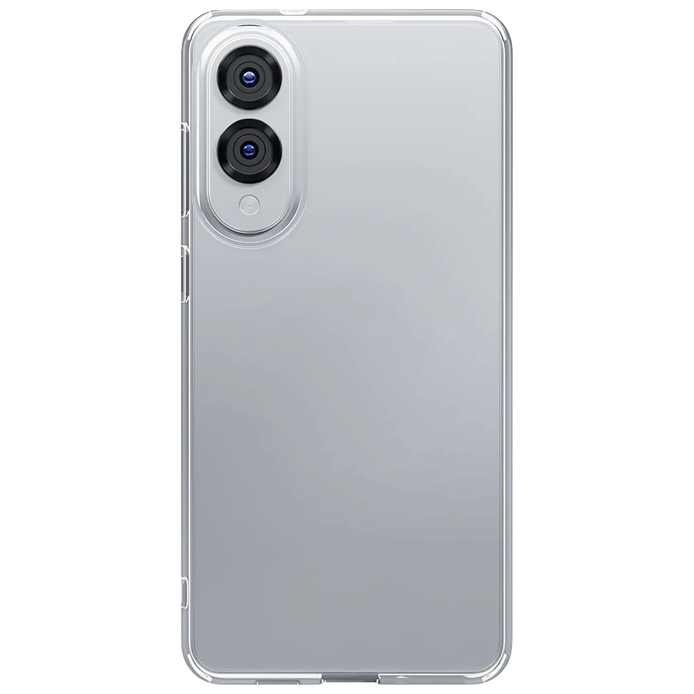 Rückseite eines transparenten Samsung Galaxy S25 Edge mit Kamera.
