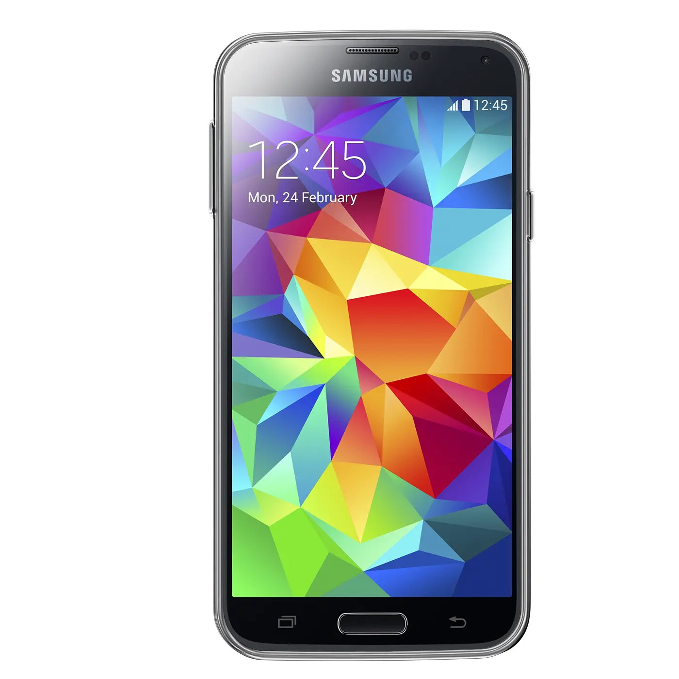 Samsung Galaxy S5/S5 Neo in transparentem Kunststoffgehäuse, Frontansicht
