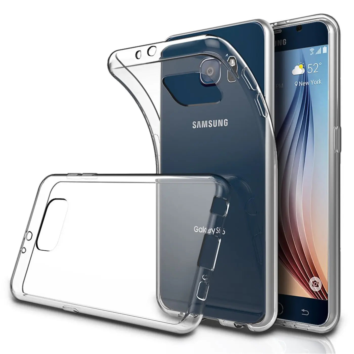 Klarplastik Hülle, Vorder- und Rückansicht, Samsung Galaxy S6.