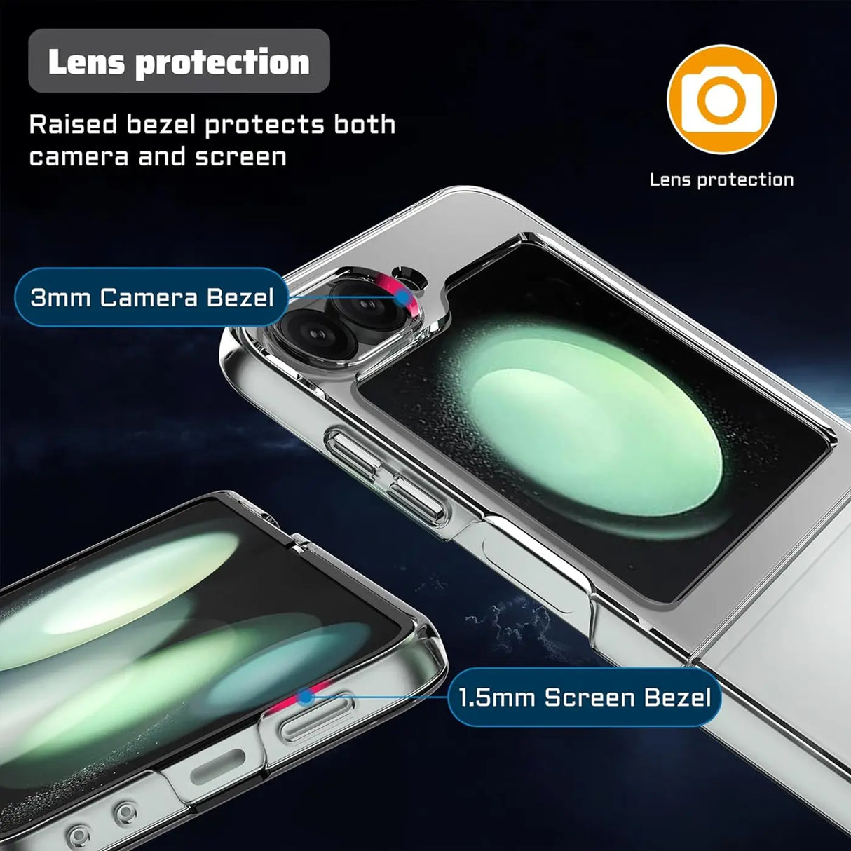 Durchsichtige Handyhülle für Samsung Galaxy Z Flip 6 mit Anti-Vergilbung